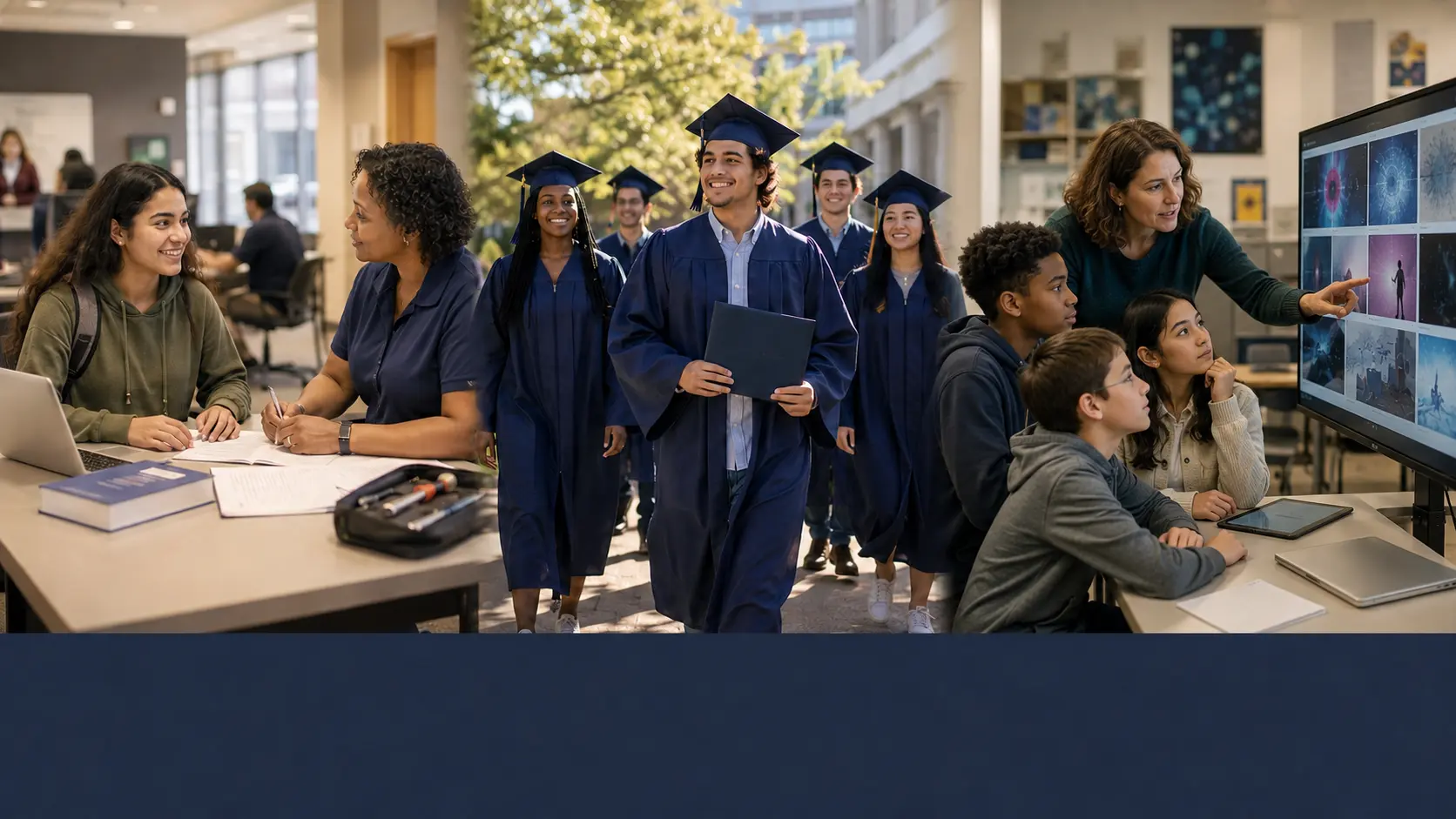 Student support, college graduation, and middle-school students learning to evaluate digital media